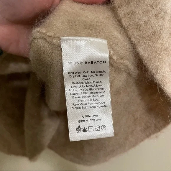 Babaton The Group Bambini Oatmeal Wrap Sweater Alpaca Wool Medium - Picture 9 of 10